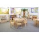 Natural Beechwood Hexagon Tables H590mm