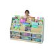 Thrifty 6 Compartment Book Storage Unit with 6 Clear Trays