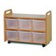 Mobile Shelf Unit with Mirror Back with 6 Tubs