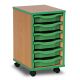 6 Single Coloured Edge Tray Unit Beech Green Trays