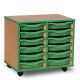 12 Single Coloured EdgeTray Unit Beech Green Trays