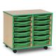 12 Single Coloured Edge Tray Unit Maple Green Trays