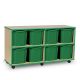 8 Quad Coloured Edge Tray Unit Maple Green Trays