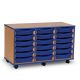 18 Single Tray Unit Beech Blue Edge Blue Trays
