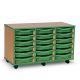 18 Single Tray Unit Beech Green Edge Green Trays