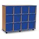 12 Quad Tray Coloured Edge Unit Beech Blue Trays
