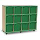 12 Quad Tray Coloured Edge Unit Maple Green Trays