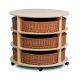 Triple Tier Mobile Circular Storage with Baskets