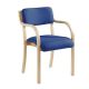 Wood Frame Stack Chair with arms Blue