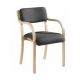 Wood Frame Stack Chair with arms Charcoal