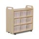 Mobile Shelf with Mirror Back and 9 Clear Tubs