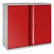 2 DOOR CUPBOARD 1 SHELF (1000x1000x500mm) GREY BODY/RED DOOR