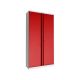 2 DOOR CUPBOARD 4 SHELF (1900x1000x500mm) GREY BODY/RED DOOR