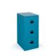 Three Drawer Filing Cabinet Lockable Blue