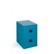 Two Drawer Filing Cabinet Lockable Blue