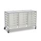 18 Single Tray Science Trolley Grey Frame Clear