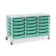 18 Single Tray Science Trolley Grey Frame Metal Blue