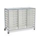 24 Single Tray Science Trolley Grey Frame Clear