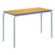 Crush Bent Rectangular Table 110x55x71cm Beech Top Blue Edge