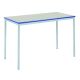 Fully Welded Rectangular Table 120x60x76cm Ailsa Top Blue Edge