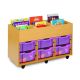 6 Bay Kinderbox Beech Double Tray Blue