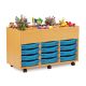 6 Bay Kinderbox Beech Single Trays Cyan