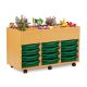 6 Bay Kinderbox Beech Single Trays Green