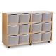 12 Triple Tray Unit Beech Clear