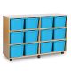 12 Triple Tray Unit Beech Cyan