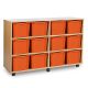 12 Triple Tray Unit Beech Tangerine