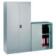 Metal Double Door Cupboard with 1 Shelf H1000mm White