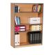 Coloured Edge Beech Bookcase 1250mm Dark Grey
