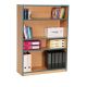 Coloured Edge Beech Bookcase H1250mm Metal Blue