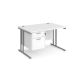 Maestro 25 Two Drawer Desk W1200mm White