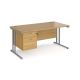 Maestro 25 Two Drawer Desk W1600mm Oak