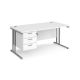 Maestro 25 Three Drawer Desk W1600mm White