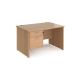 Maestro 25 Panel Two Drawer Desk W1200mm Beech