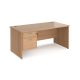 Maestro 25 Panel Two Drawer Desk W1600mm Beech