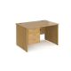 Maestro 25 Panel Three Drawer Desk W1200mm Oak