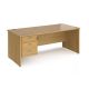 Maestro 25 Panel Three Drawer Desk W1800mm Oak