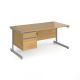 Contract 25 Two Drawer Desk W1600mm Oak