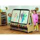 4 Station Chalk/Whiteboard Easel & Low Trolley
